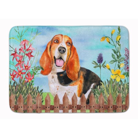 Carolines Treasures Basset Hound Spring Machine Washable Memory Foam Mat CK1266RUG